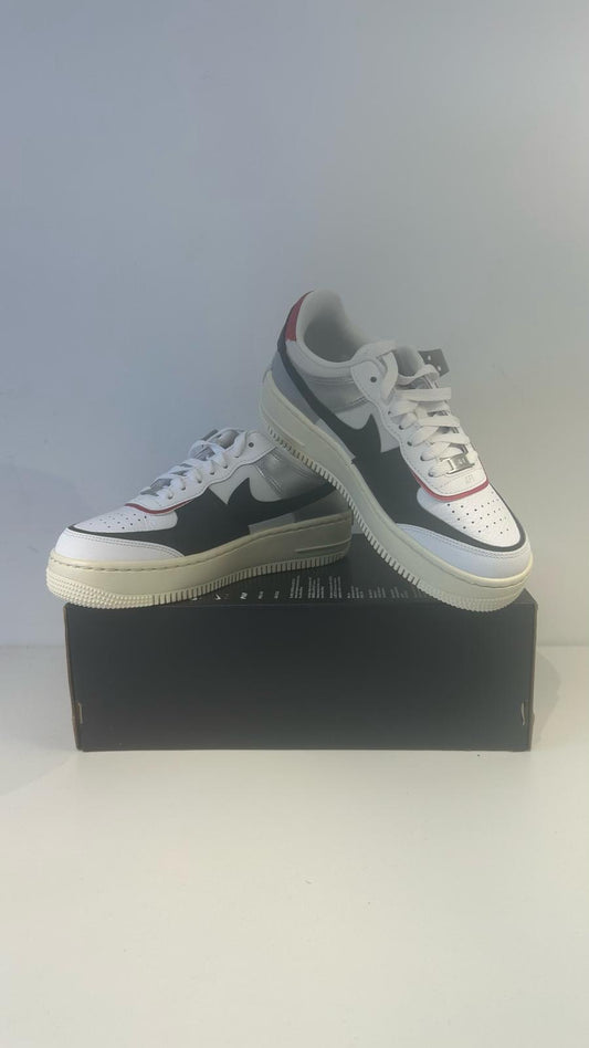 Nike Air Force 1 Shadow weiss/schwarz/rot/silber Größe 37,5