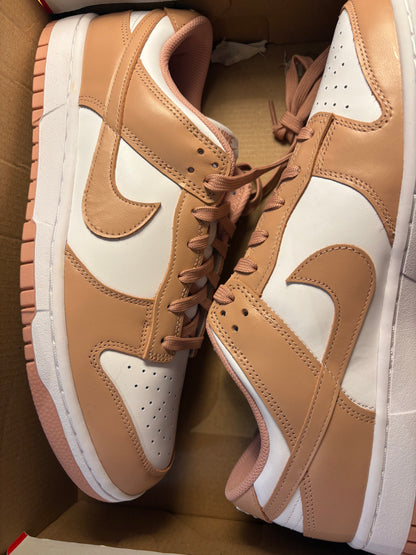 Nike Dunk low weiss/hellbraun, Größe 44
