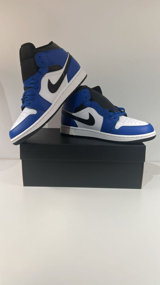 Air Jordan 1 MID, blau/weiss/schwarz, Größe wählbar