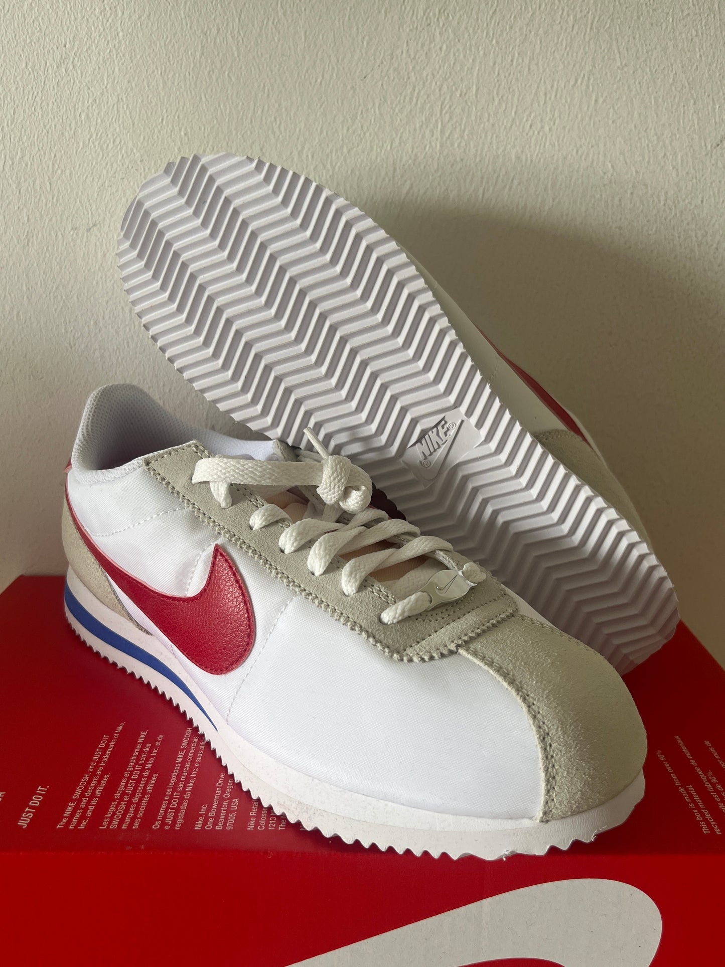 Nike Cortez in weiss/rot/blau, Größe 40,5