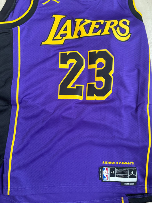 Nike NBA Trikot Los Angeles Lakers, Größe wählbar, lila/schwarz/gelb