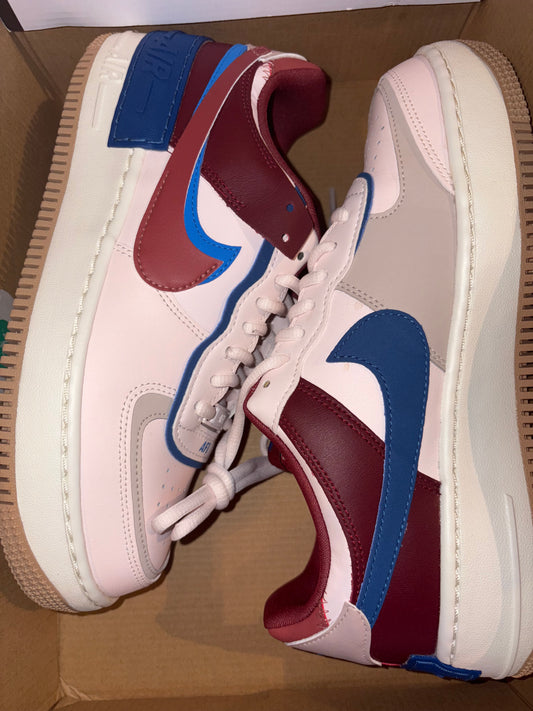Nike Airforce 1 Shadow weinrot/blau/rosa Größe wählbar