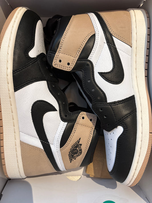 Air Jordan 1 Retro High OG, weiss/schwarz/braun, Größe wählbar