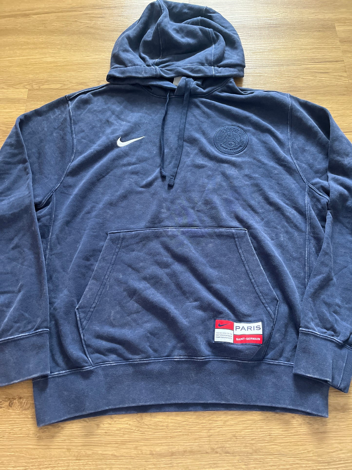 Nike x Paris Saint Germain Hoodie in dunkelblau/verwaschen, Größe M
