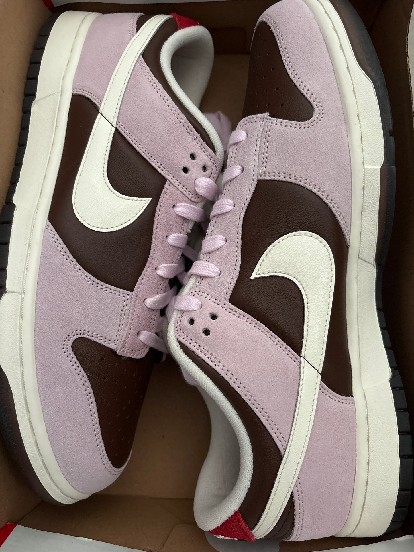 Nike Dunk low rosa/braun/weiss/rot, Größe 46
