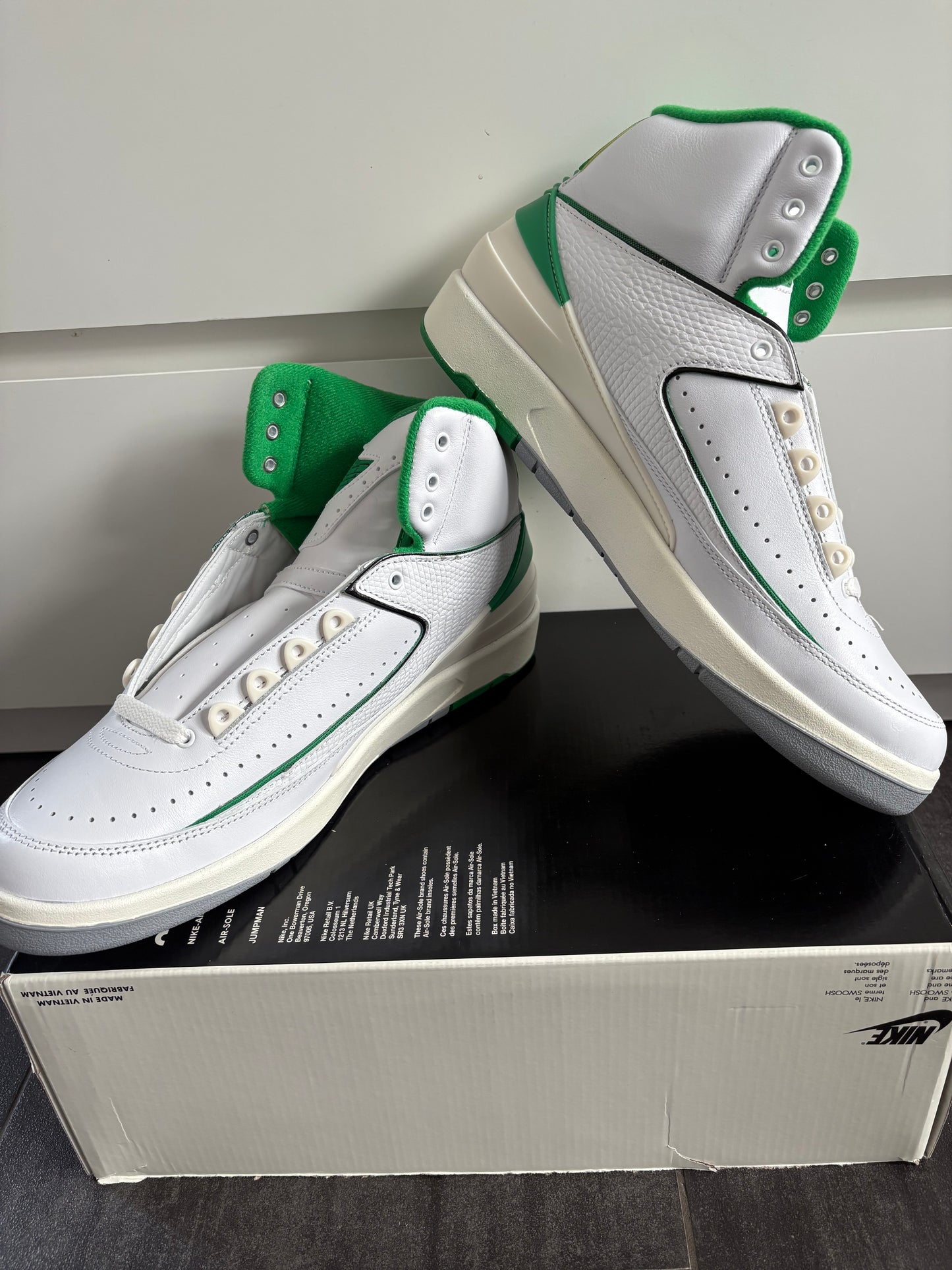 Air Jordan 2 Retro weiss/grün, Größe wählbar