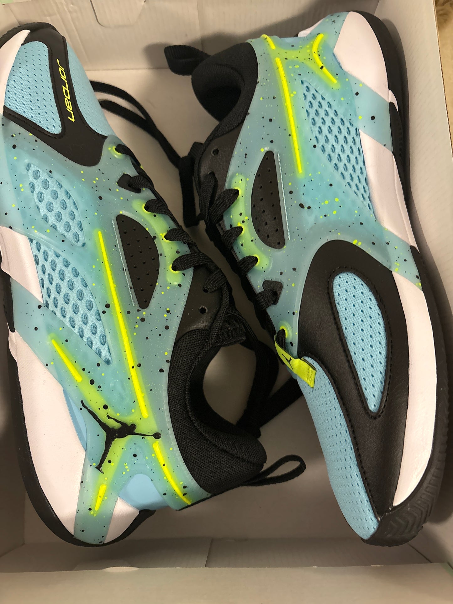 Nike Jordan Heir, blau/weiss/gelb, Größe 43