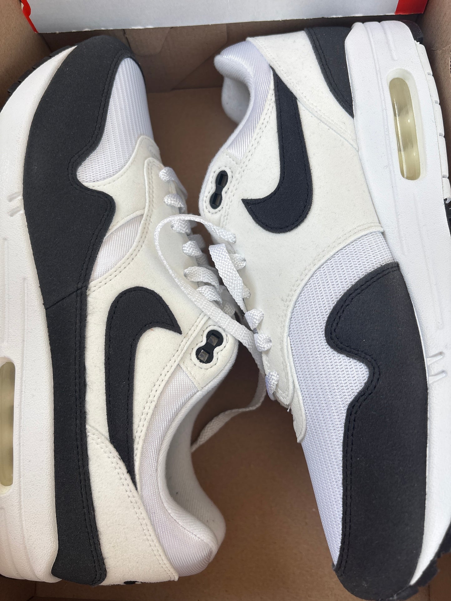 Nike Air Max 1, schwarz/weiss/grau, Größe 44,5