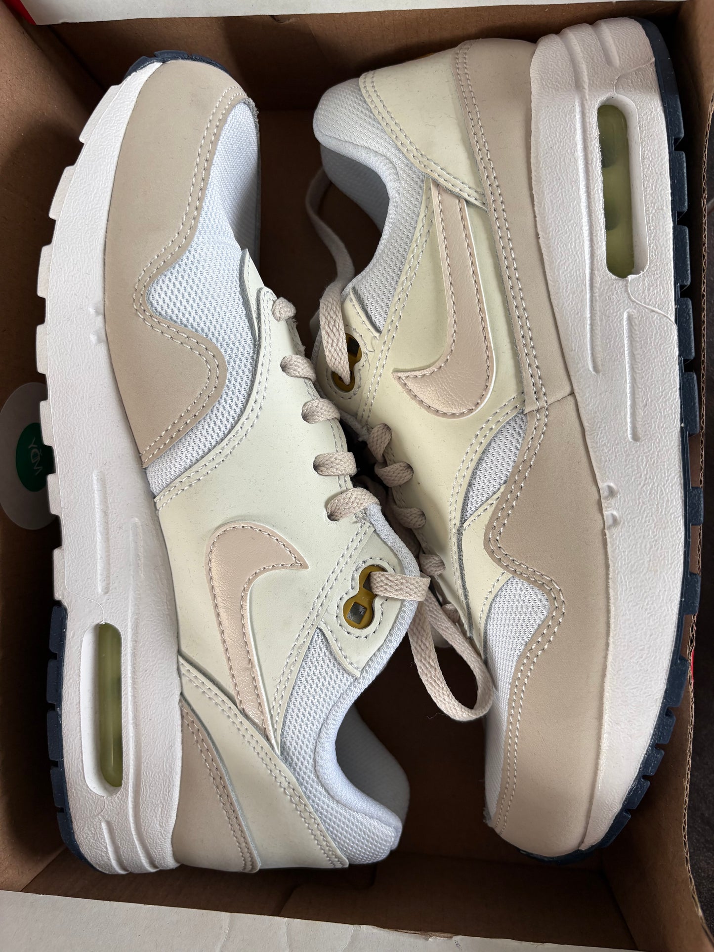 Nike Airmax 1 weiss/beige/creme, Gr. Wählbar