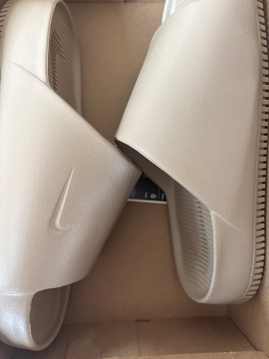 Nike Badelatschen Calm Slide, Größe 40,5 , cremeton