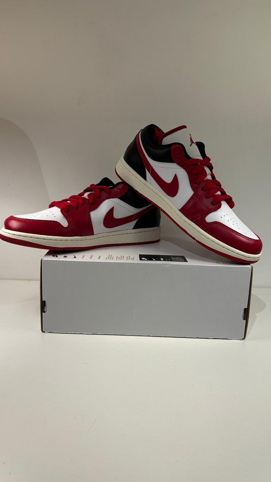 Air Jordan 1 low, weiss/rot/schwarz, Größe wählbar