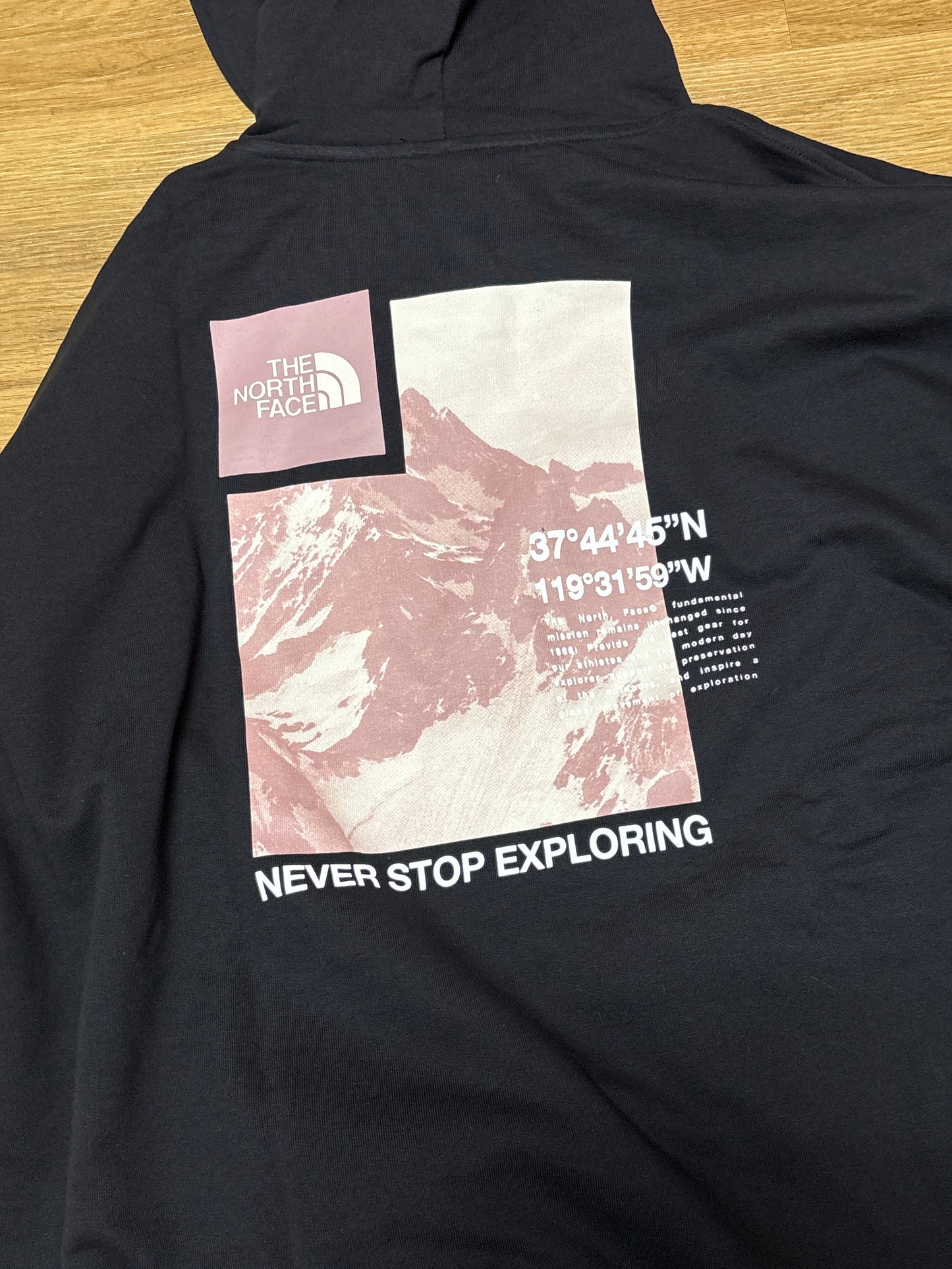The North Face Damen Hoodie in schwarz mit Backprint, Größe XL