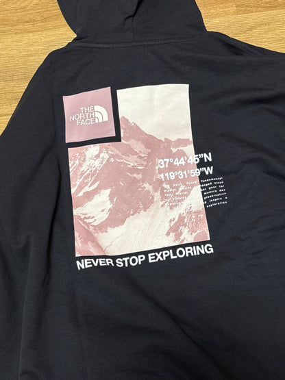 The North Face Damen Hoodie in schwarz mit Backprint, Größe XL