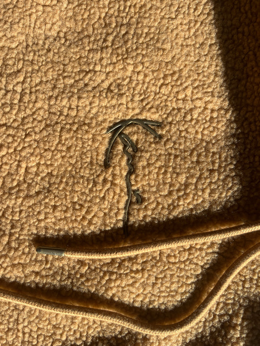 Karl Kani Plüsch Hoodie in Teddy-braun, Größe wählbar