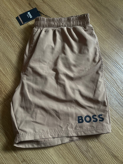 Boss Badehose in hellbraun, Größe S