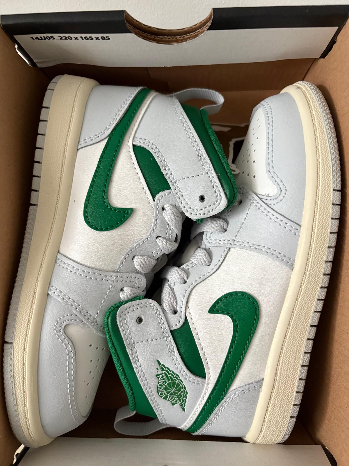 Air Jordan 1 MID, grün/weiss/grau, Größe 29,5