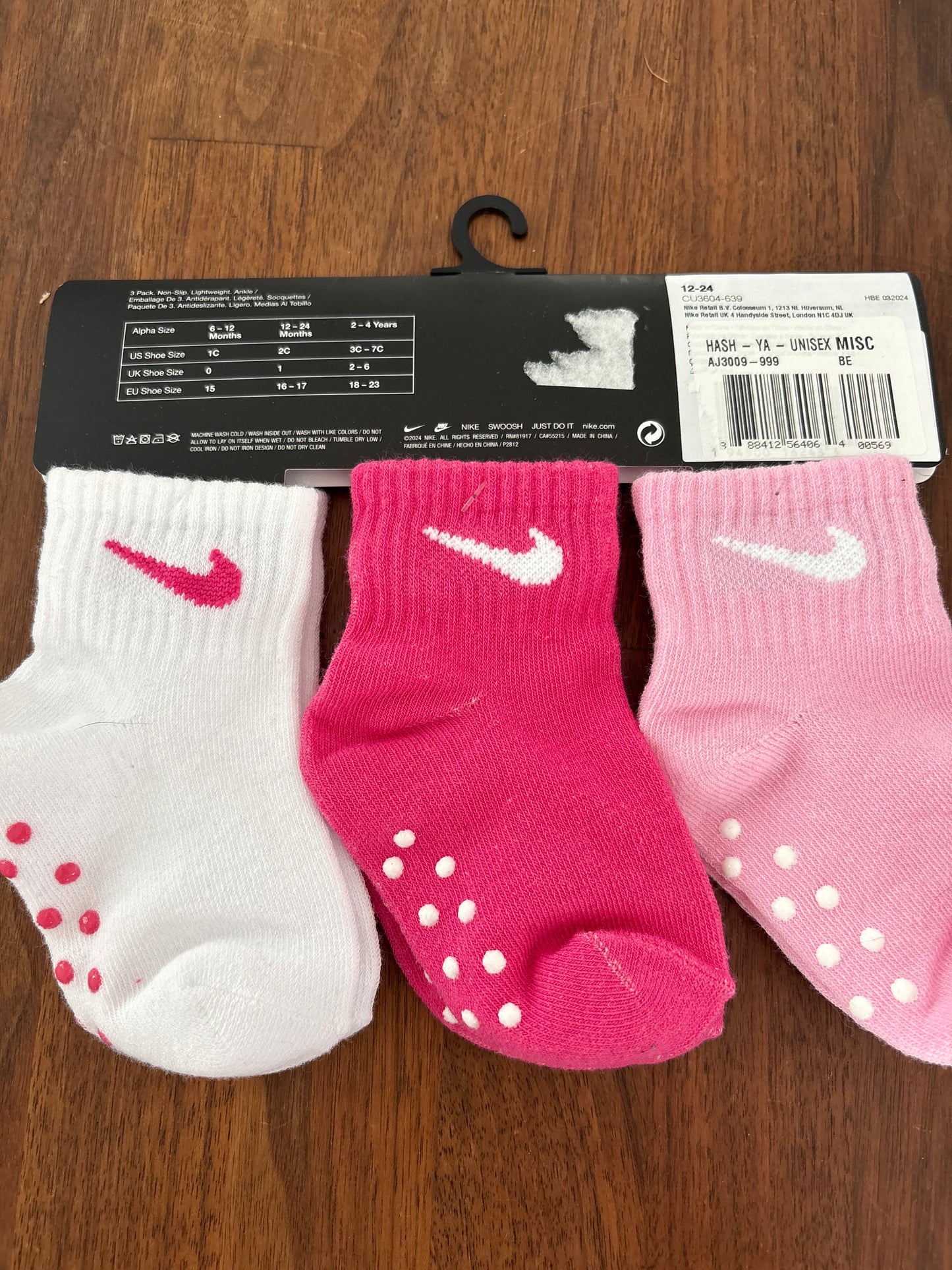 Nike Baby Socken, 3er Pack, Größe 12-24 Monate