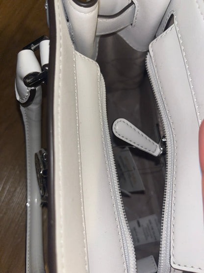 Michael Kors Hamilton Tasche klein in weiss glänzend