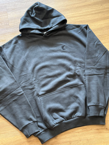 Karl Kani Hoodie dunkelgrau ohne Kordelzug mit Backprint, Größe L