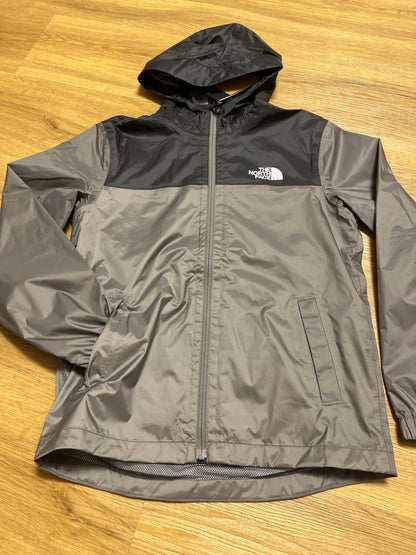 The North Face Kinder Regenjacke „Dryvent“ in grau/schwarz, Größe L