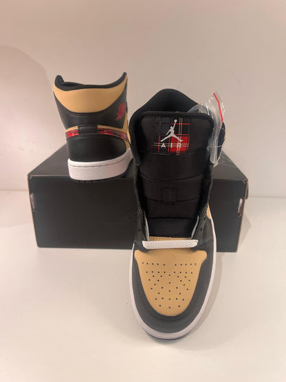 Nike Air Jordan 1 MID, schwarz/creme/kariert, Größe wählbar