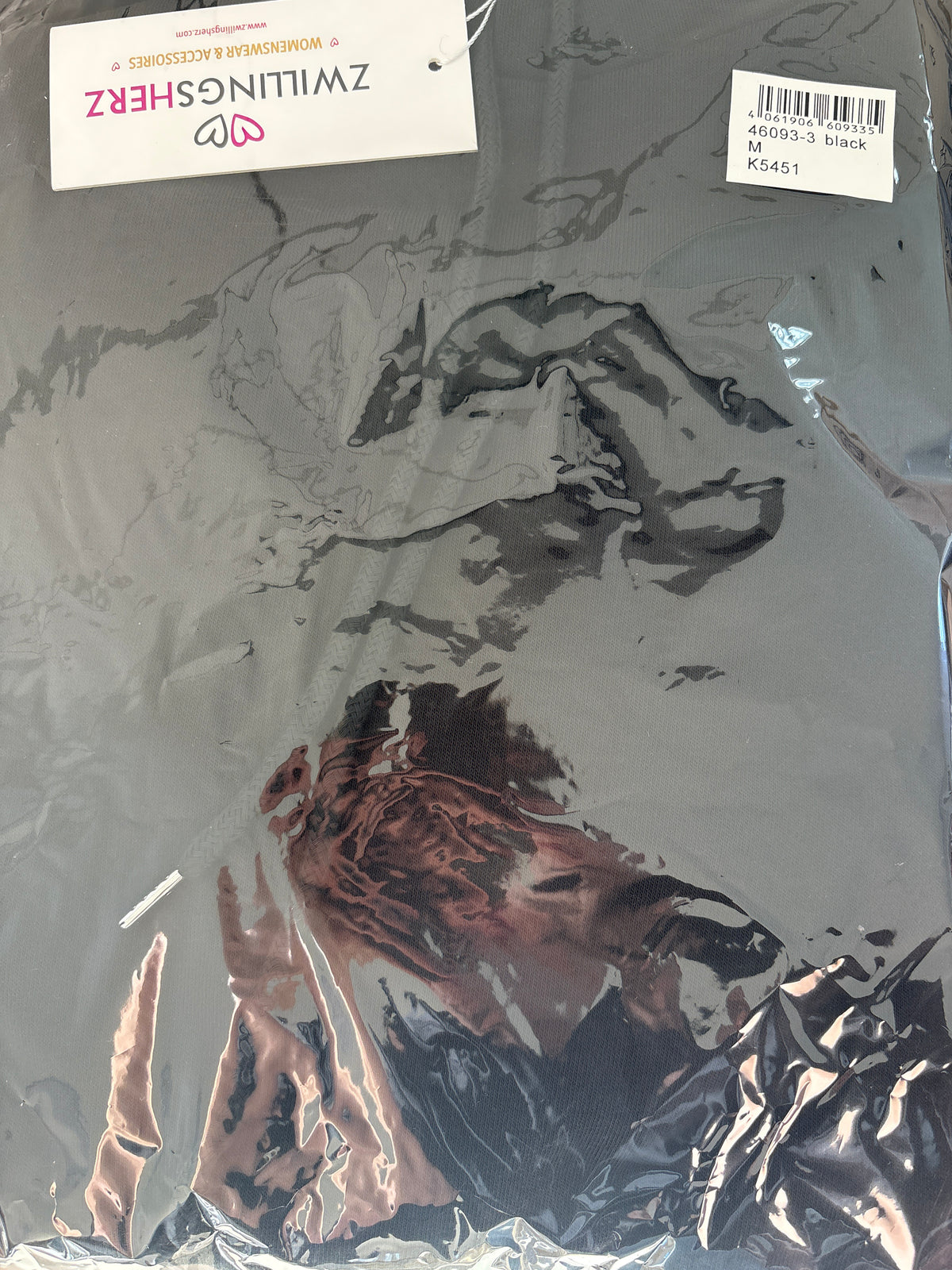 Zwillingsherz Hoodie in schwarz, Größe M