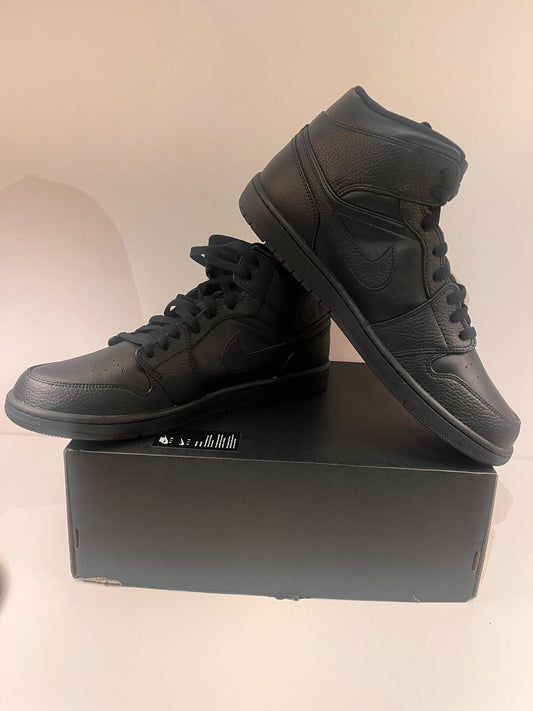 Air Jordan 1 MID, schwarz, Größe 50,5