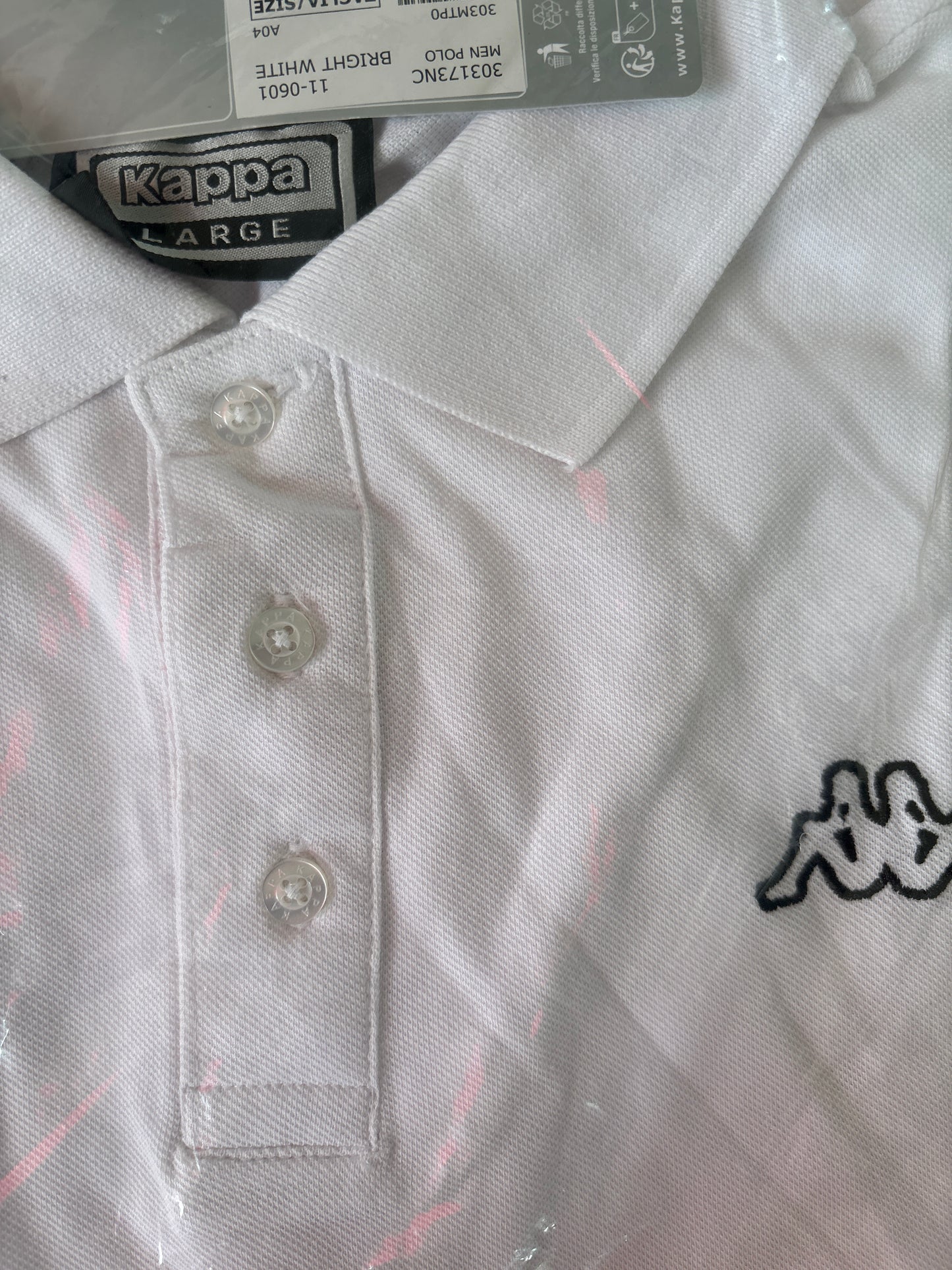 Kappa Polo Shirt, Größe L in weiss