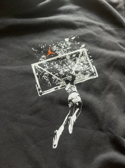 Nike Jordan Hoodie in schwarz mit Backprint, Größe S