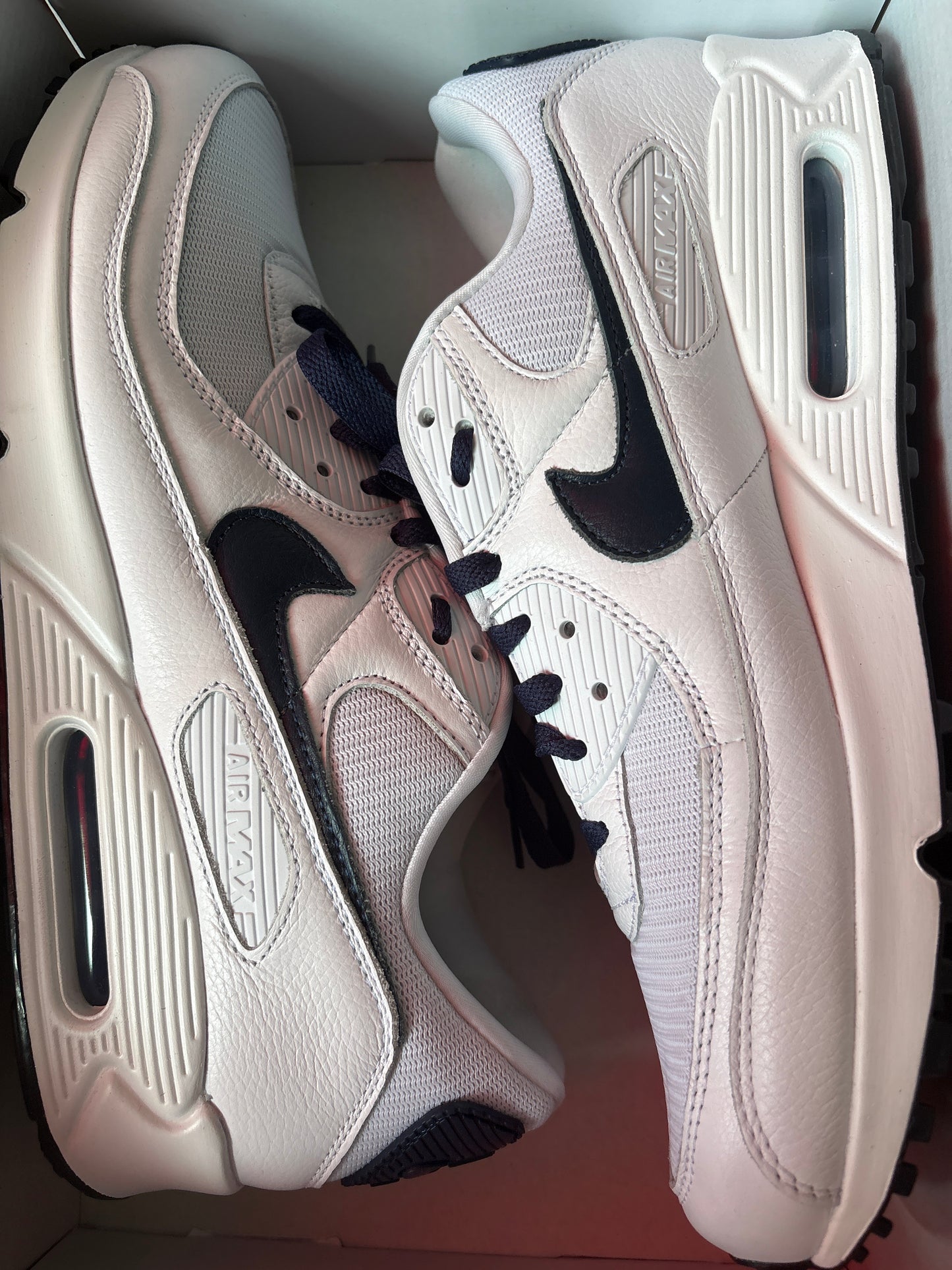 Nike Air Max 90 in weiss/dunkelblau, Gr. 46