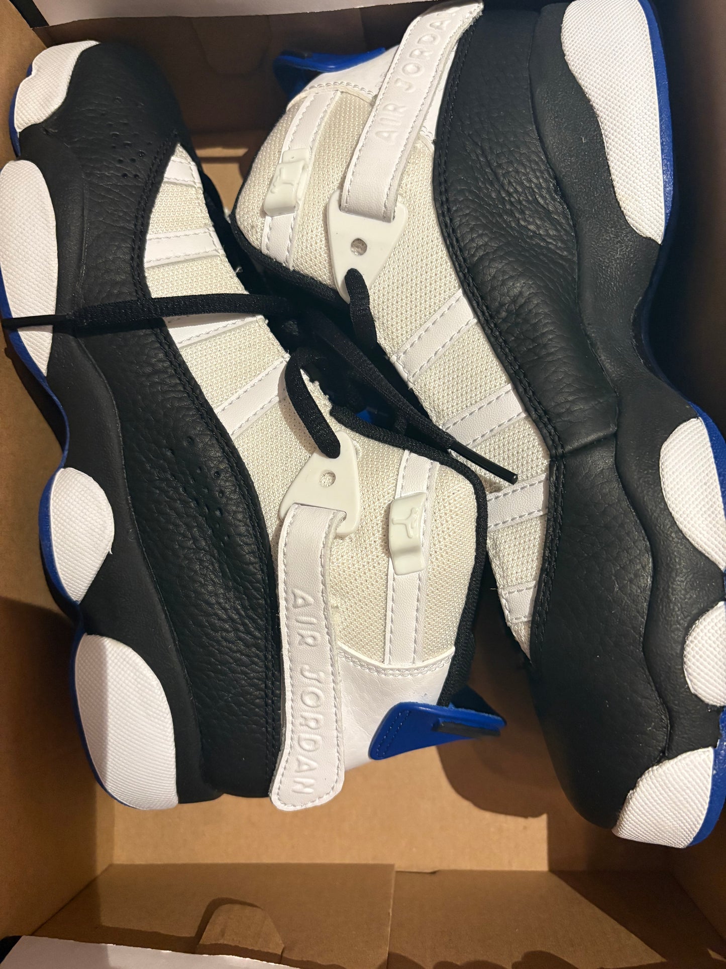 Jordan 6 Rings, weiss/schwarz/blau, Größe wählbar