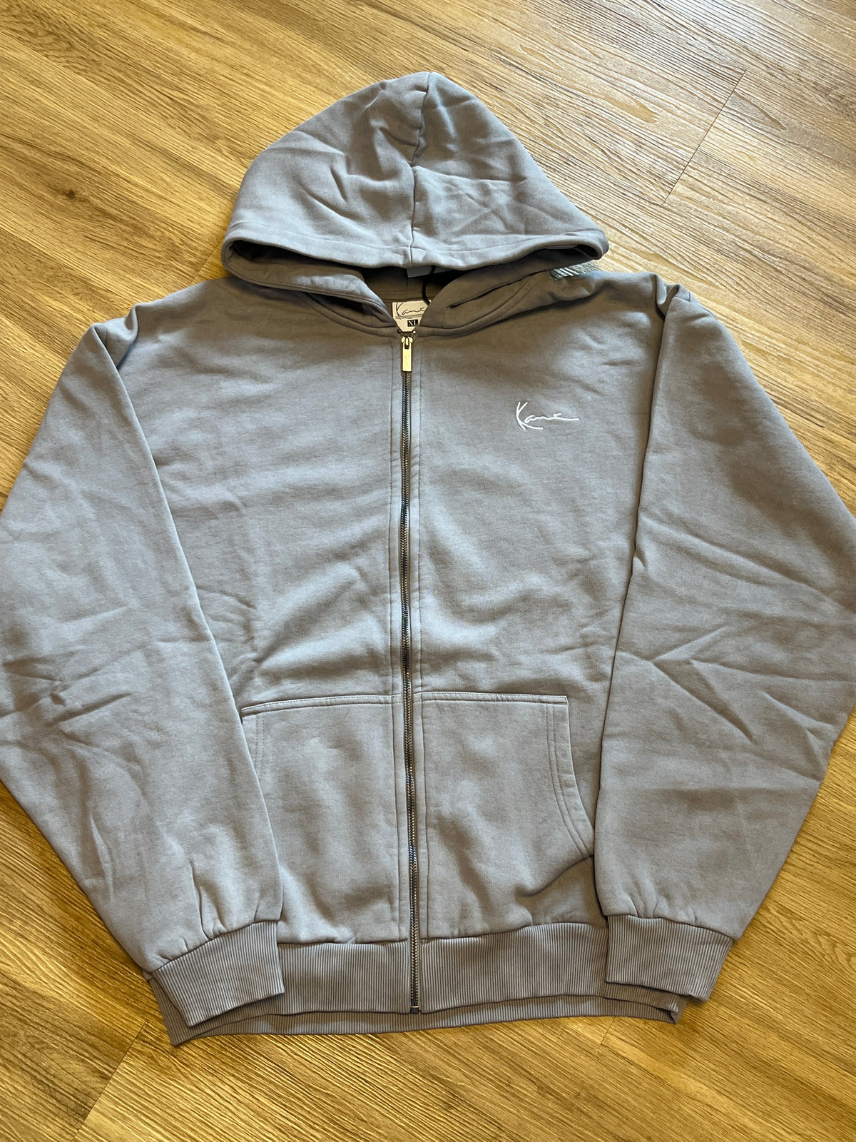 Karl Kani Joggingjacke in grau mit Backprint, Größe XL