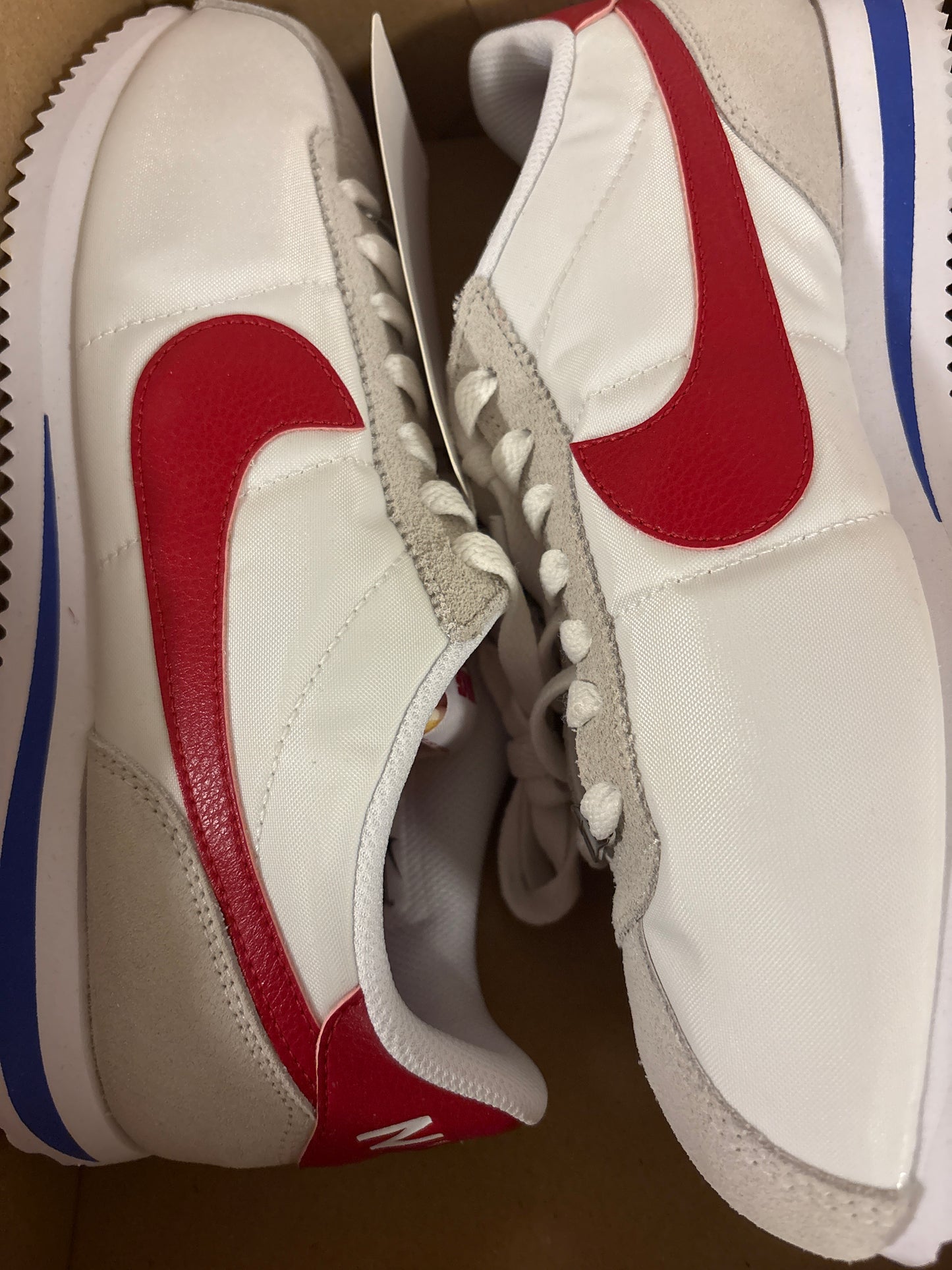 Nike Cortez in weiss/grau/rot/blau, Größe 43