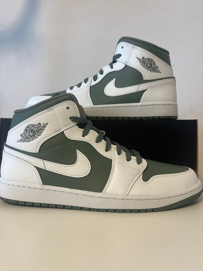 Air Jordan 1 MID khaki/weiß, Größe 46
