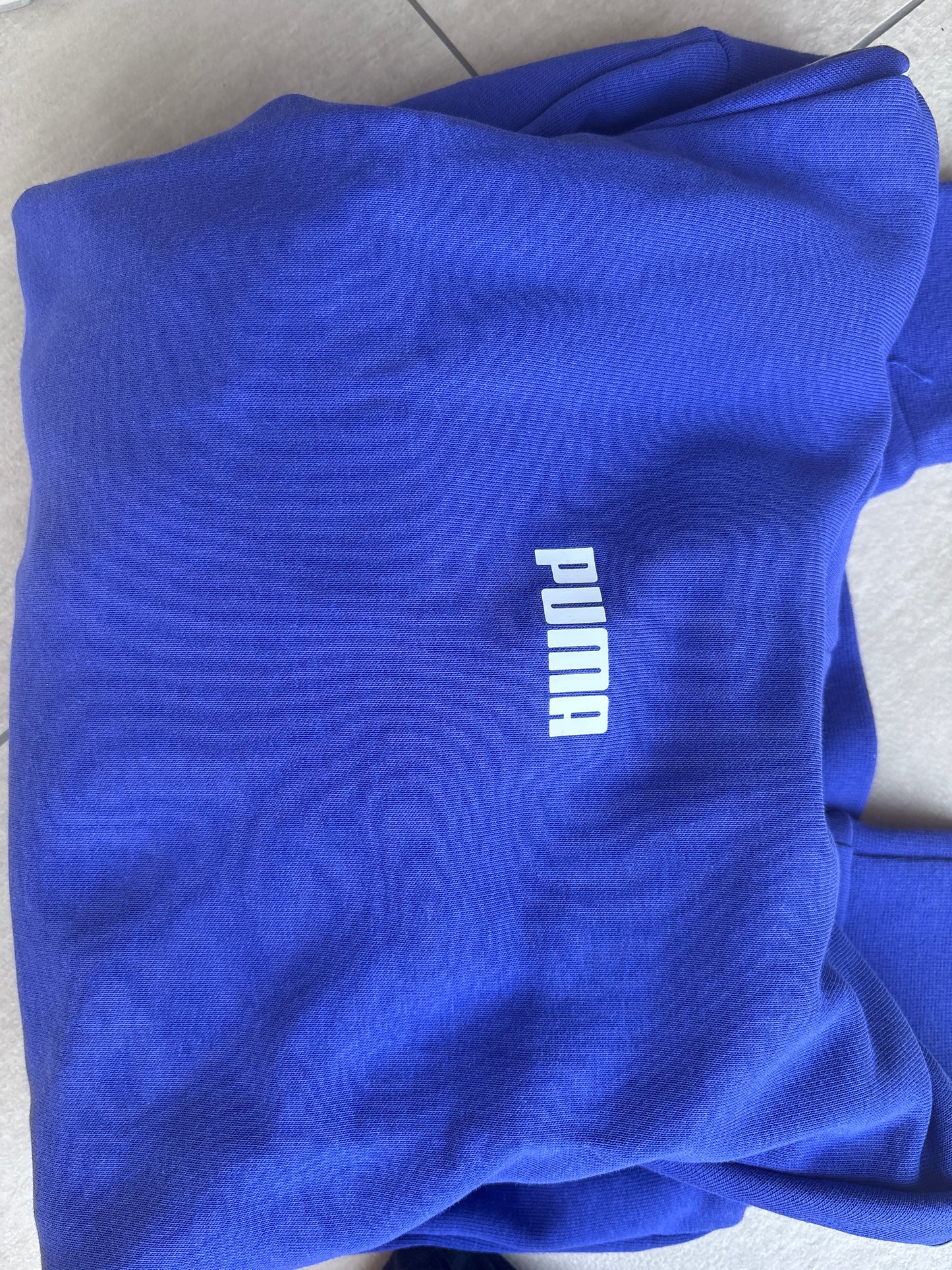Puma Hoodie Kinder in blau/weiss , Größe wählbar