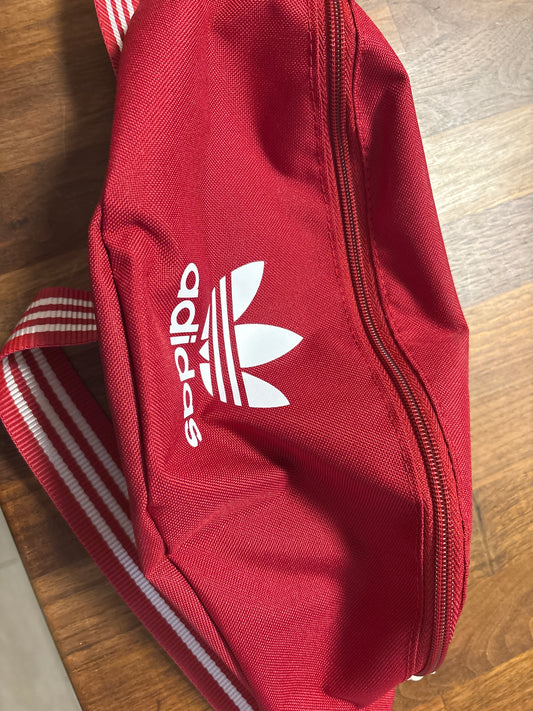 Adidas Bauchtasche weinrot/weiss