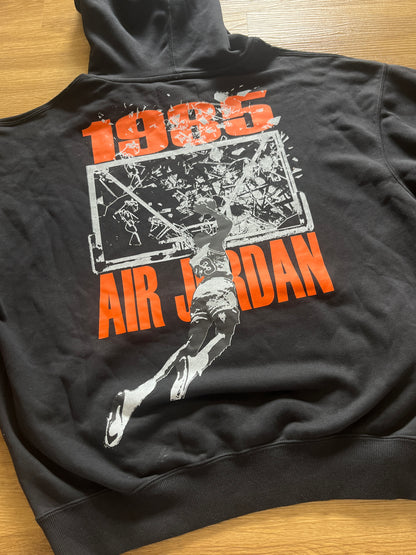 Nike Jordan Hoodie in schwarz mit Backprint, Größe S