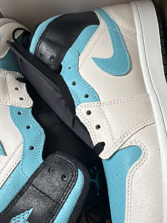 Nike Air Jordan 1 Mid in blau/grau/schwarz, Größe 44,5
