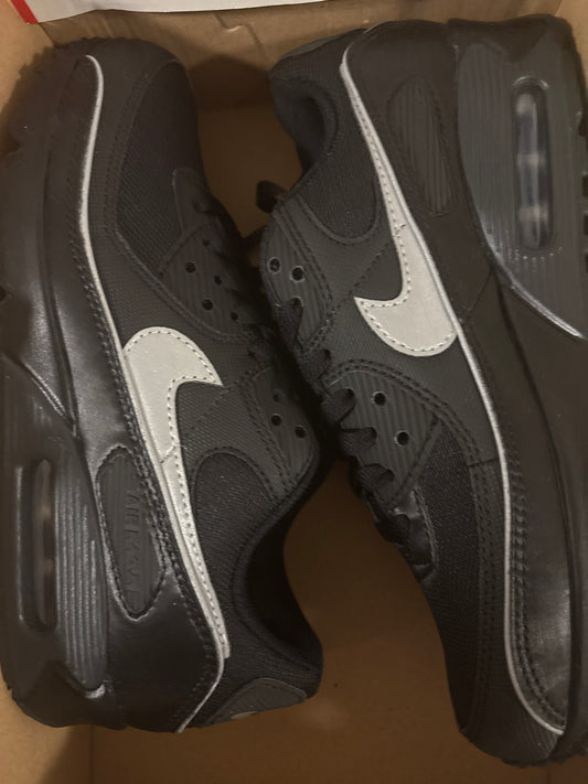 Nike Air Max 90 schwarz/silber, Größe wählbar