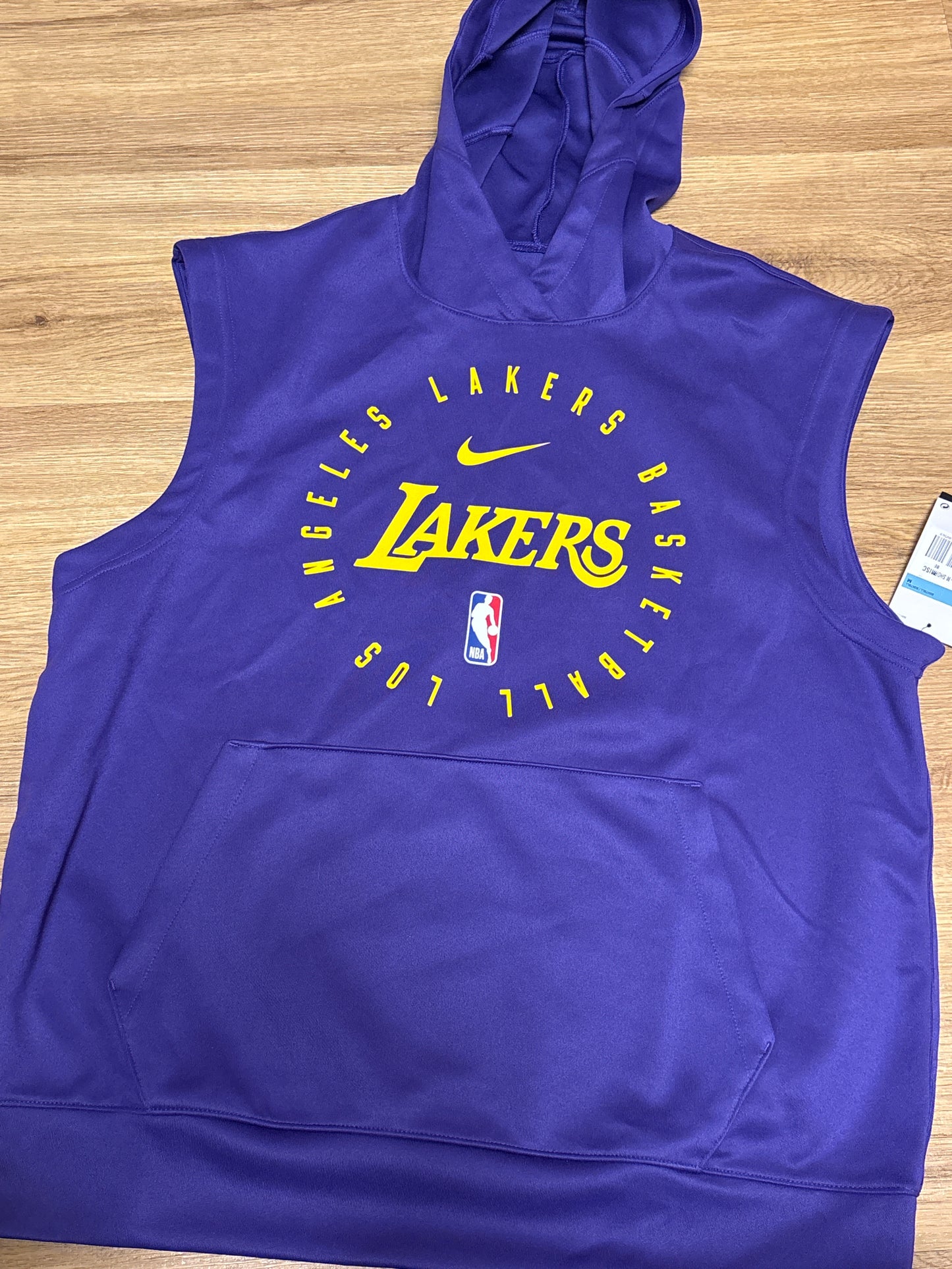 Nike x NBA Lakers ärmelloser Hoodie in lila/gelb, Größe M