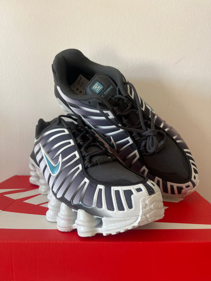 Nike Shox TL in weiss/schwarz/blau, Größe 42
