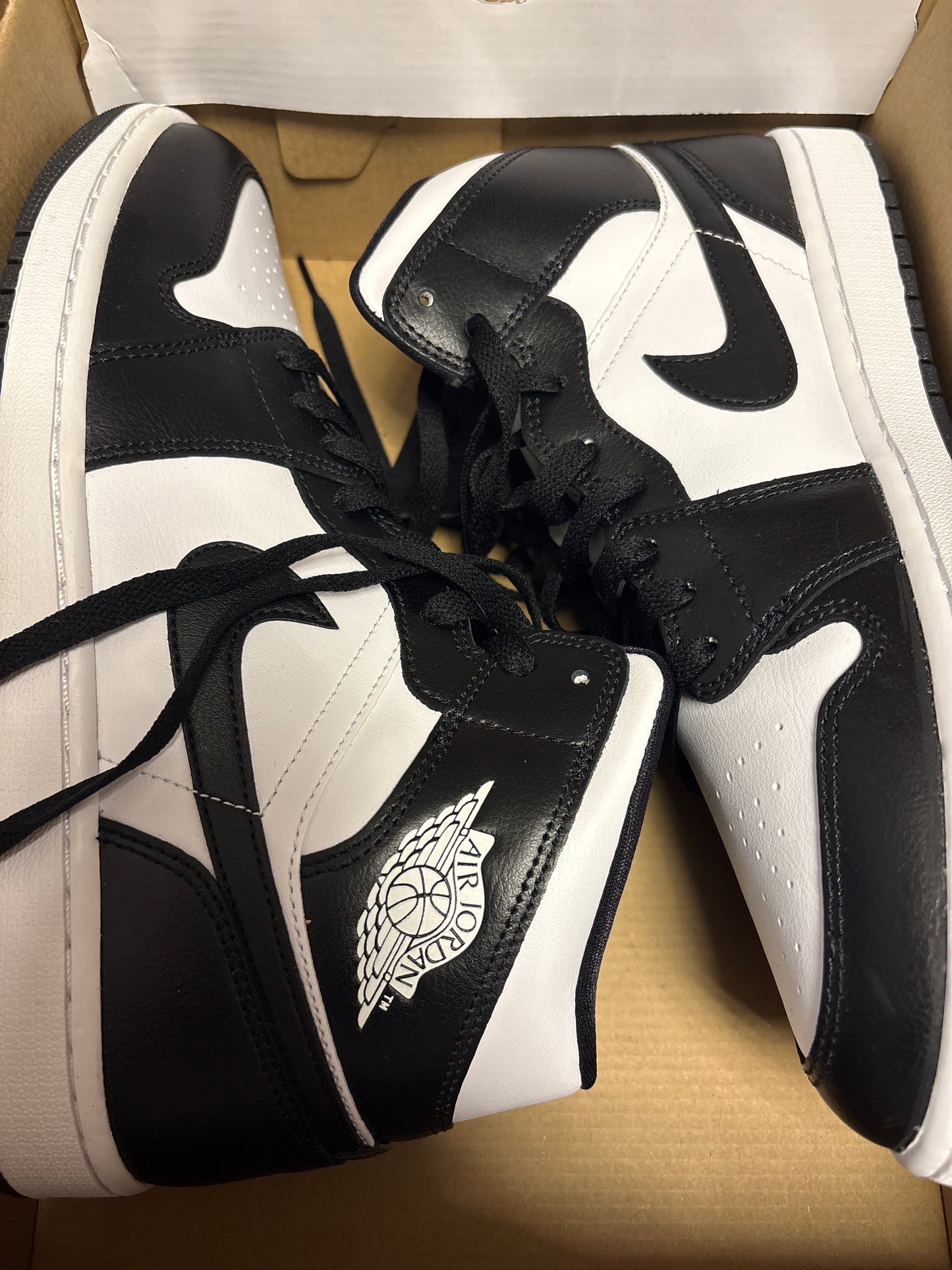 Air Jordan 1 MID, schwarz/weiss, Größe 44