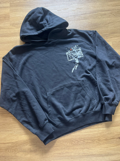 Nike Jordan Hoodie in schwarz mit Backprint, Größe S