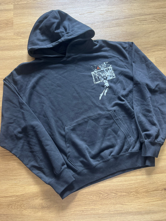 Nike Jordan Hoodie in schwarz mit Backprint, Größe S