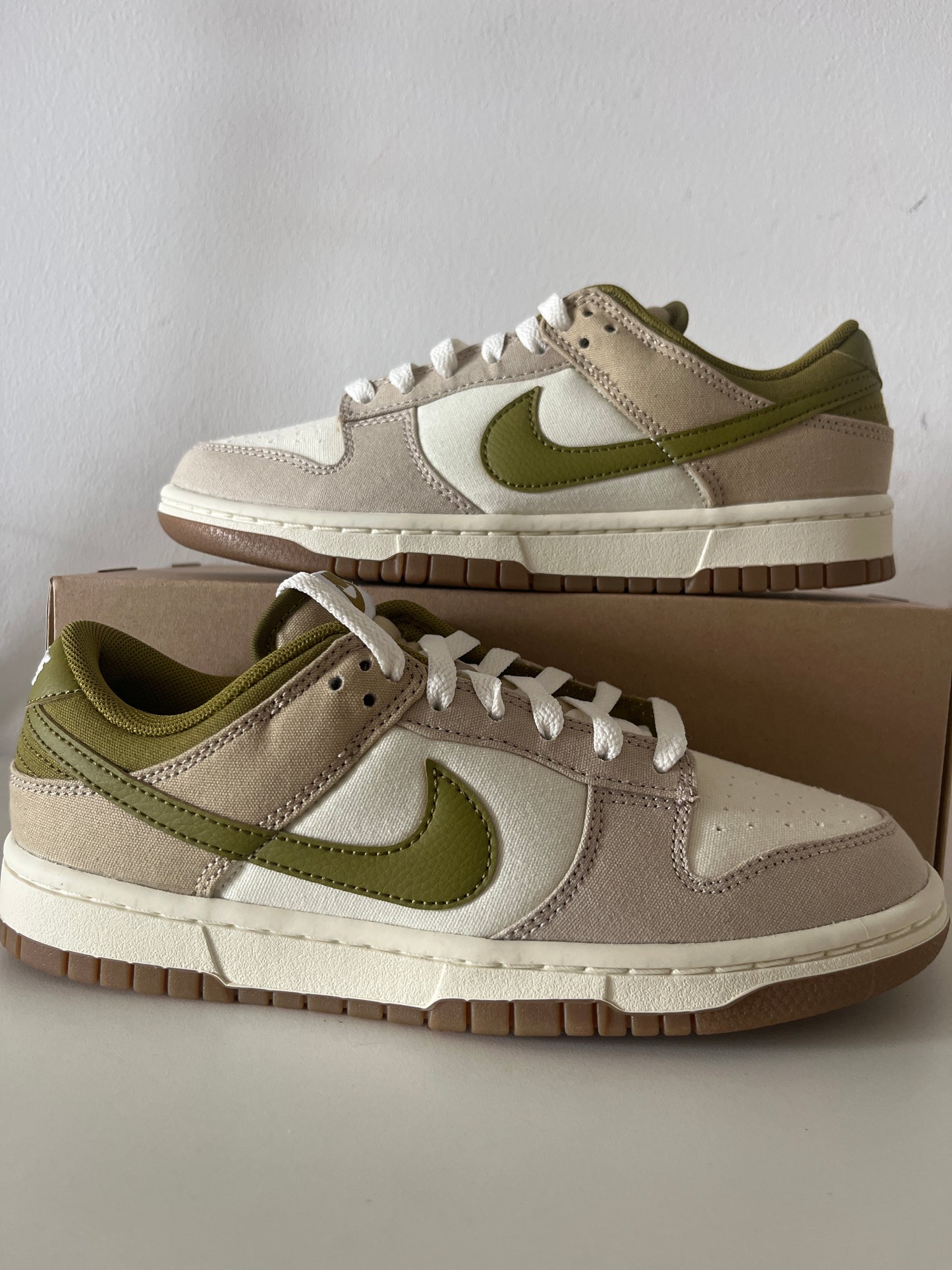 Nike Dunk low weiß/beige/grün, Größe 38,5