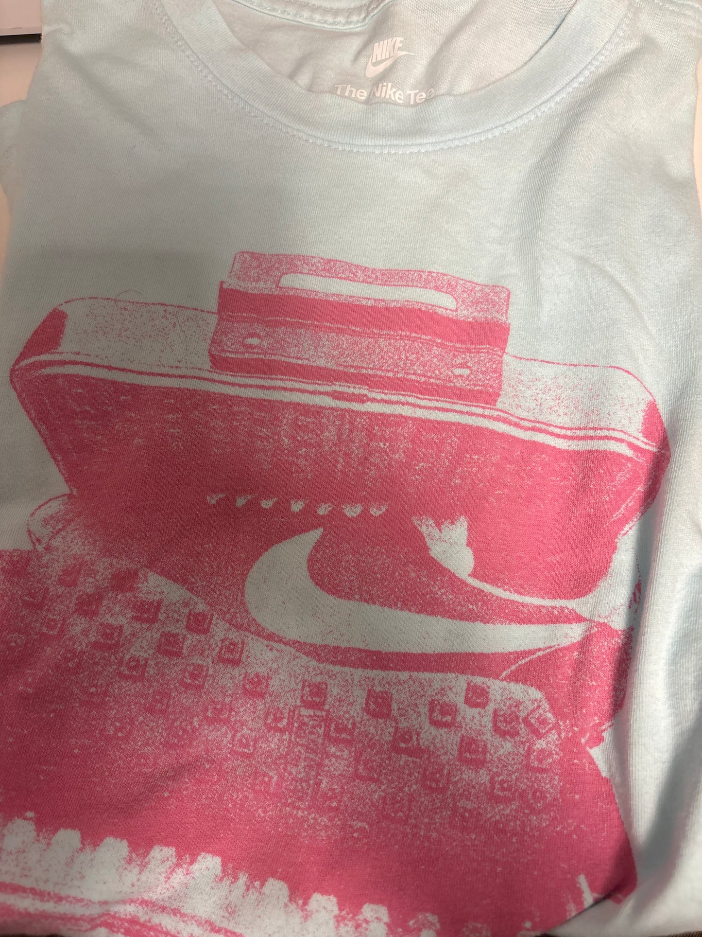 Nike Shirt, hellblau/Muster , Größe XS