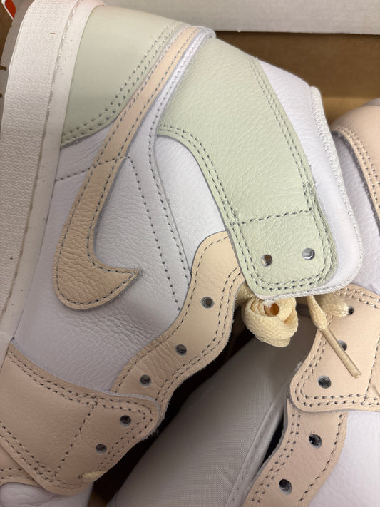 Air Jordan 1 Mid, weiss/hellgrün/lachs, Größe wählbar