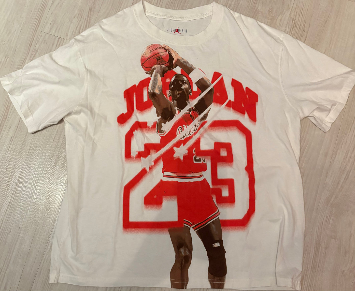Nike Jordan Shirt, Größe wählbar in weiss/rot mit Muster