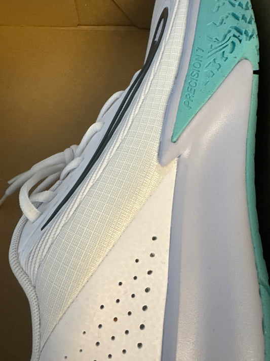 Nike Precision, weiss/schwarz/türkis, Größe 46