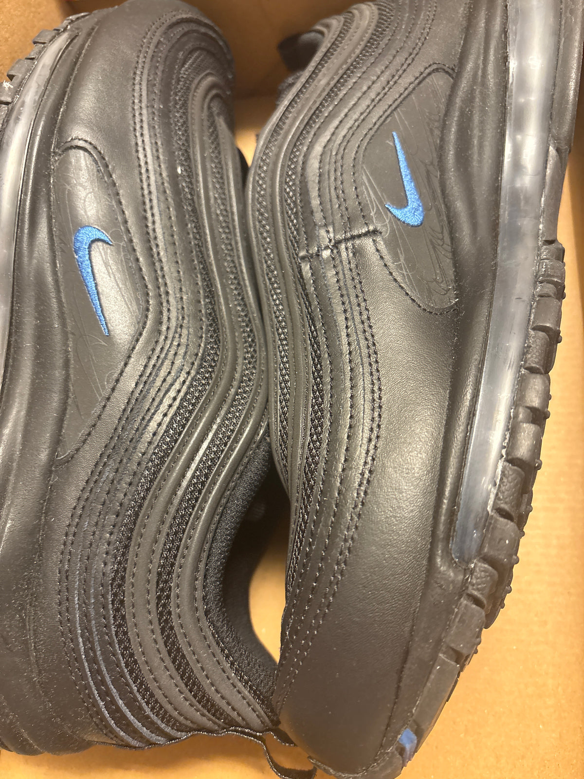 Nike Air Max 97 in schwarz/Muster/blau, Größe 44